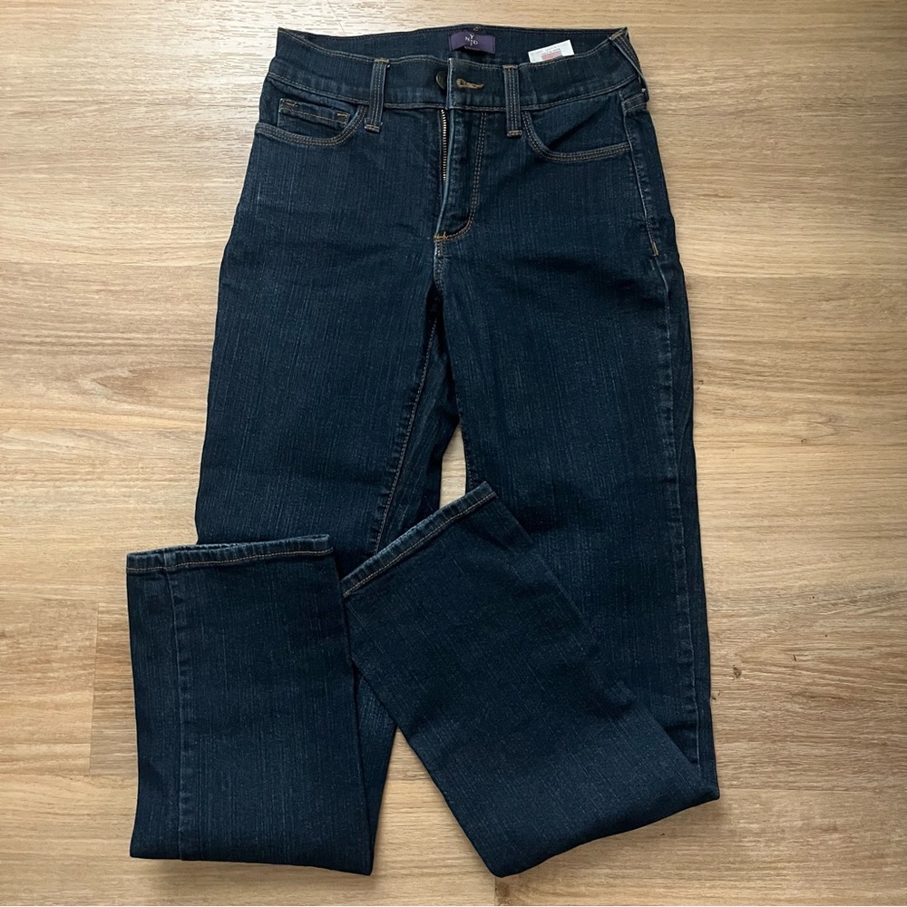 NYDJ Marylin Straight 0 Jeans Dark Wash